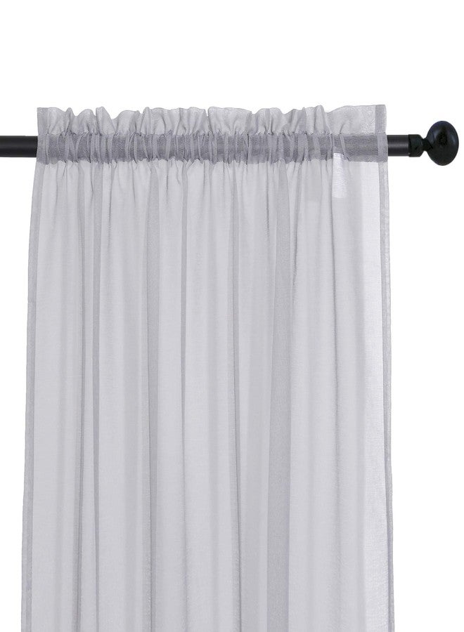 Anjee Grey Sheer Curtains 63 Inches Length Rod Pocket Window Treatment Linen Gauze Voile Drapes for Bedroom Living Room Kitchen, 52 x 63 Inch - Image 3